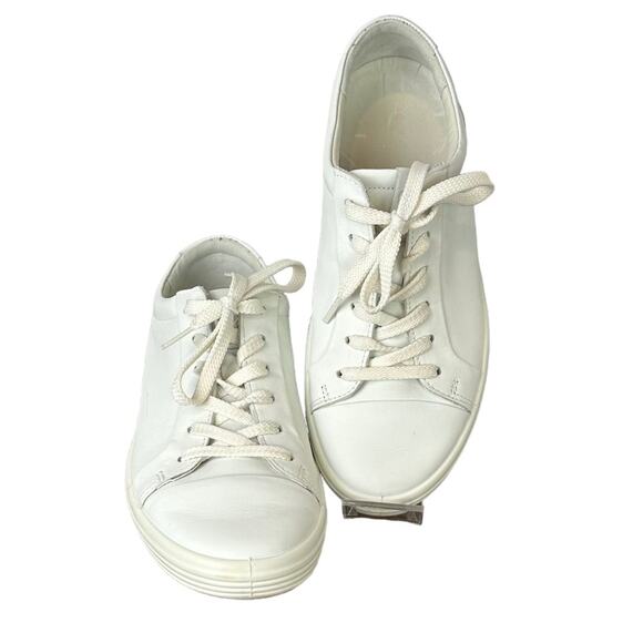 ECCO Street Tray Leather Sneakers White Size 41 EUR 10-10.5 US - Picture 1 of 8